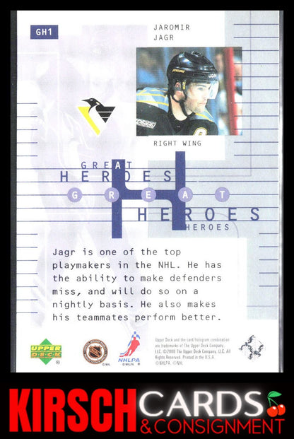 Jaromir Jagr 1999-00 Upper Deck Wayne Gretzky #GH1 Great Heroes Pittsburgh