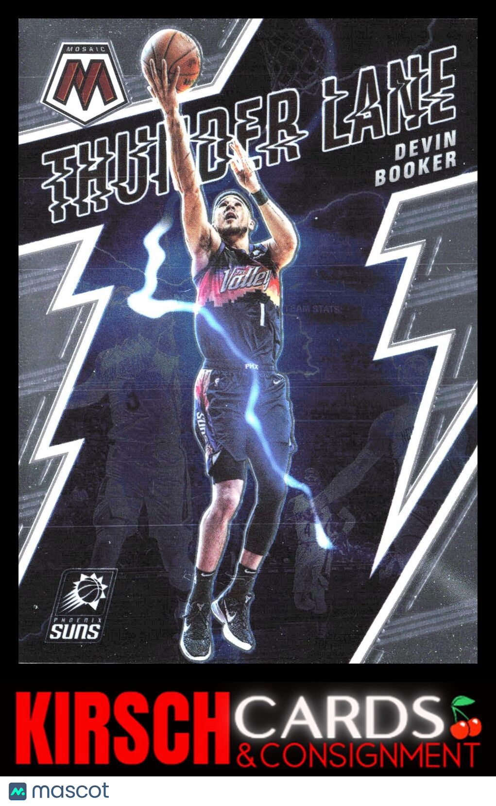 Devin Booker 2021-22 Panini Mosaic #18 Thunder Lane Phoenix Suns