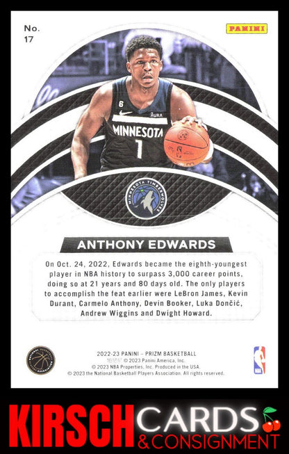 Anthony Edwards 2022-23 Panini Prizm #17 Dominance Minnesota Timberwolves