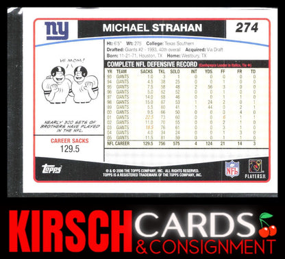 Michael Strahan 2006 Topps #274 New York Giants