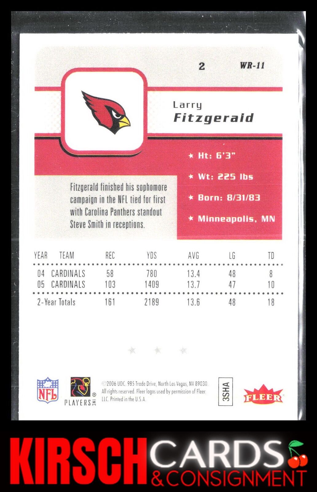 Larry Fitzgerald 2006 Fleer #2 Arizona Cardinals