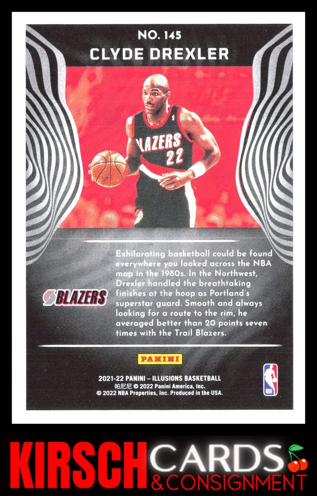 Clyde Drexler 2021-22 Panini Illusions #145 Portland Trail Blazers