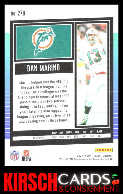 Dan Marino 2022 Score #278 Miami Dolphins