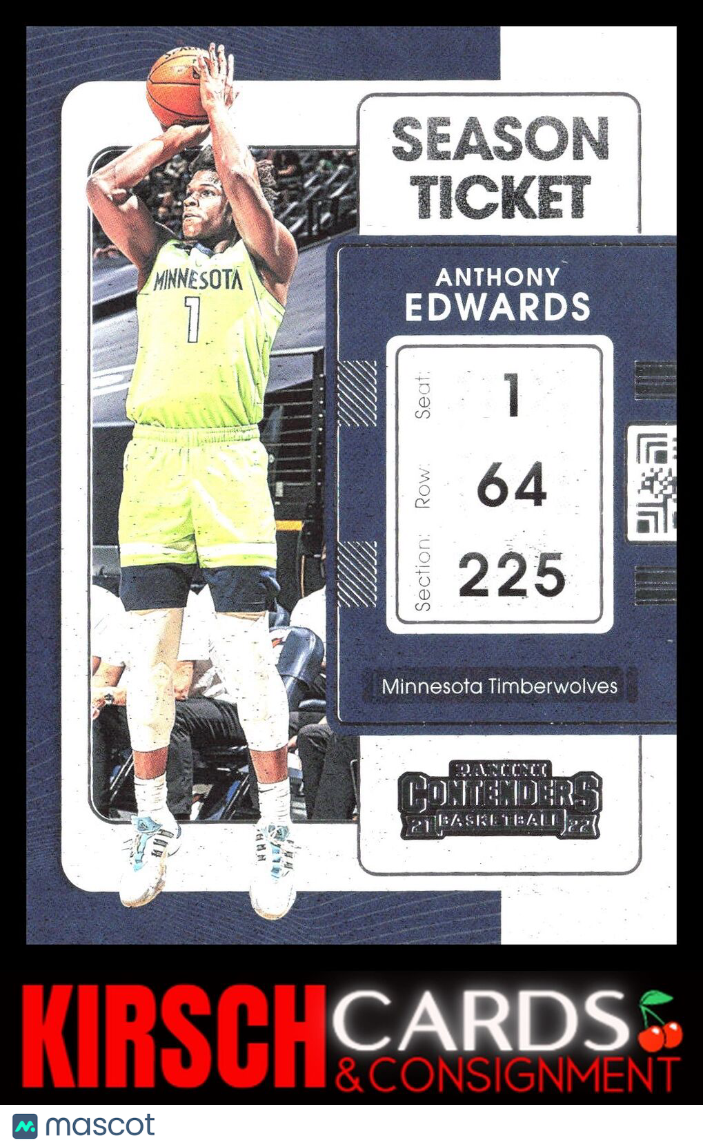 Anthony Edwards 2021-22 Panini Contenders #5 Minnesota Timberwolves