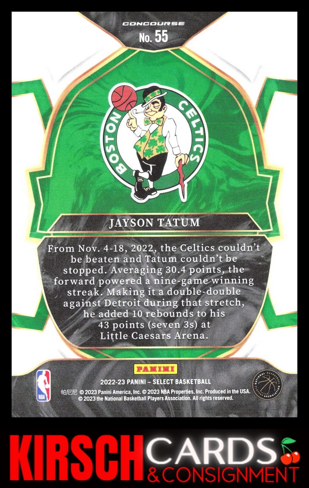 Jayson Tatum 2022-23 Panini Select #55 Blue (Retail Base) Boston Celtics