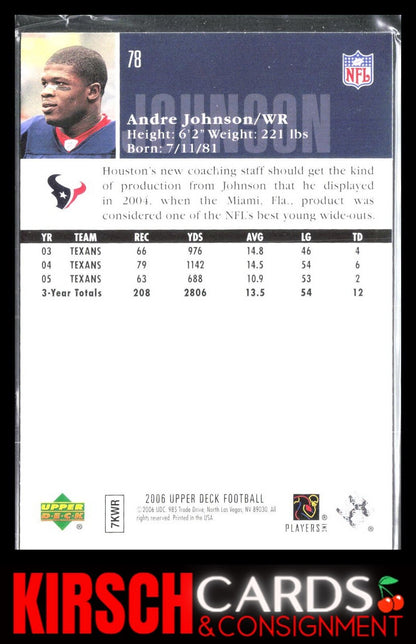 Andre Johnson 2006 Upper Deck #78 Houston Texans