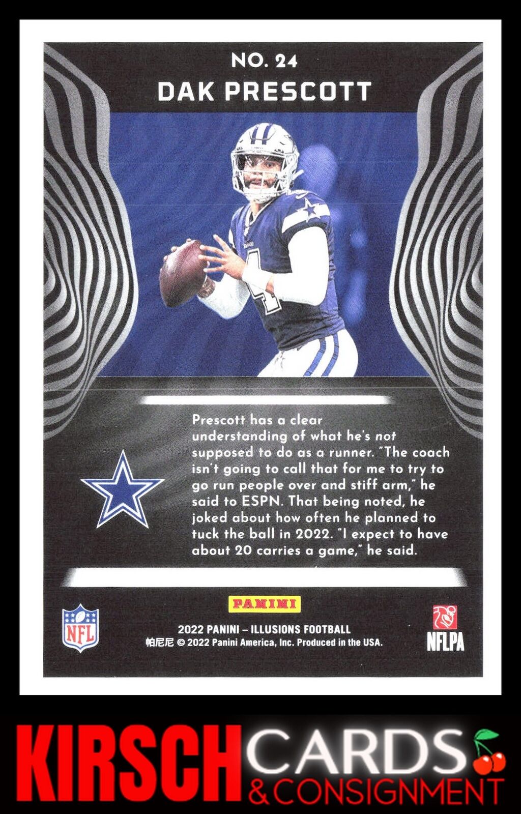 Dak Prescott 2022 Panini Illusions #24 Dallas Cowboys