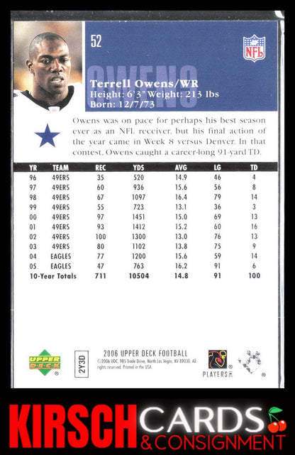 Terrell Owens 2006 Upper Deck #52 Dallas Cowboys