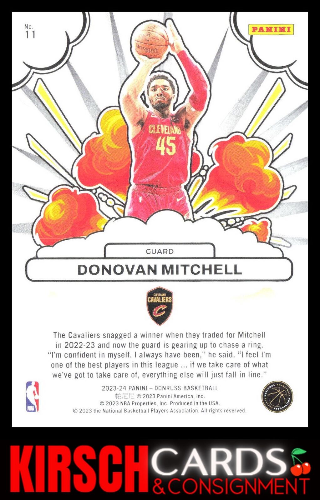 Donovan Mitchell 2023-24 Donruss #11 Bomb Squad Cleveland Cavaliers