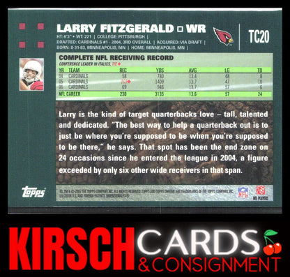 Larry Fitzgerald 2007 Topps Chrome #TC20 Arizona Cardinals