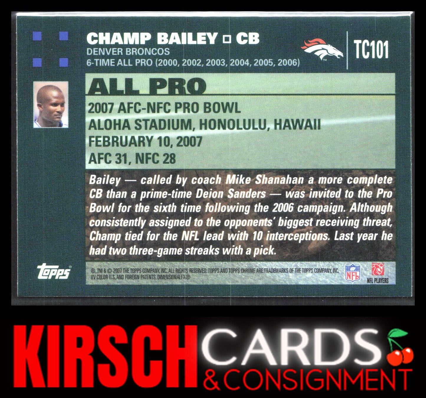 Champ Bailey 2007 Topps Chrome #TC101 Denver Broncos