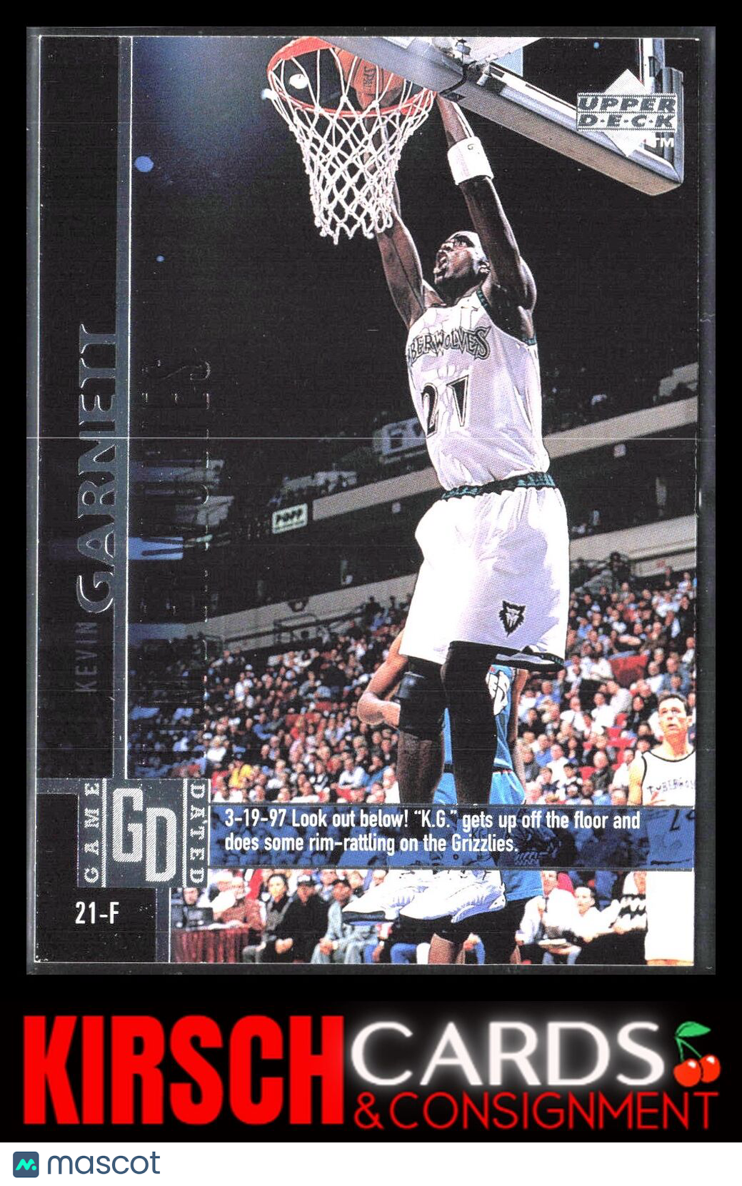 Kevin Garnett 1997-98 Upper Deck #75 Minnesota Timberwolves