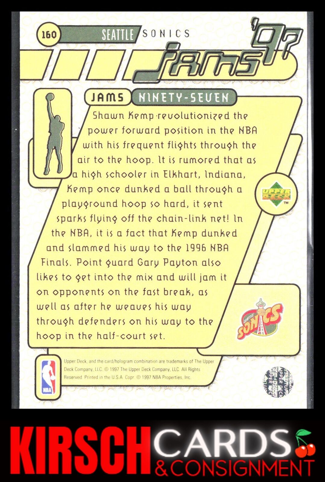 Shawn Kemp 1997-98 Upper Deck #160 Seattle SuperSonics