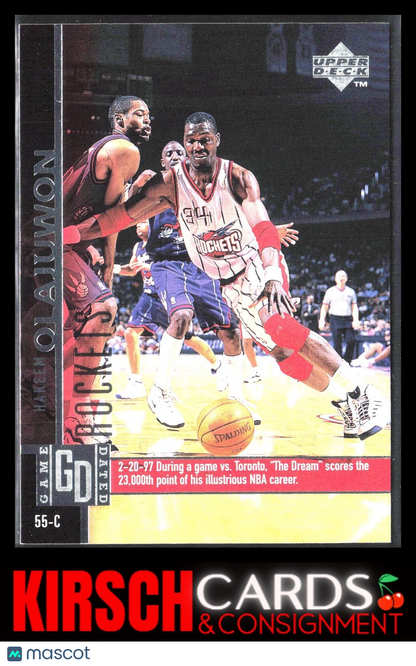 Hakeem Olajuwon 1997-98 Upper Deck #45 Game Dated Memorable Moments Houston