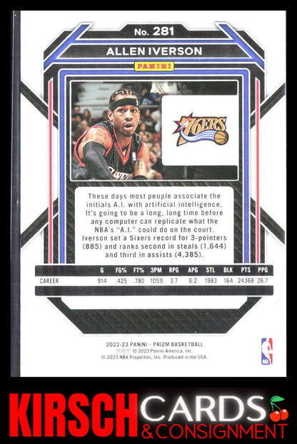 Allen Iverson 2022-23 Panini Prizm #281 Philadelphia 76ers