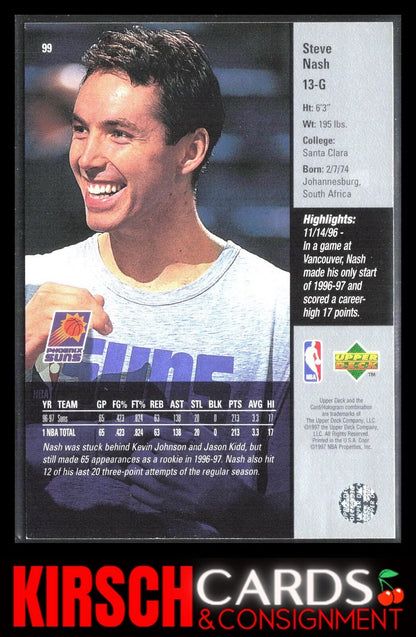 Steve Nash 1997-98 Upper Deck #99 Phoenix Suns