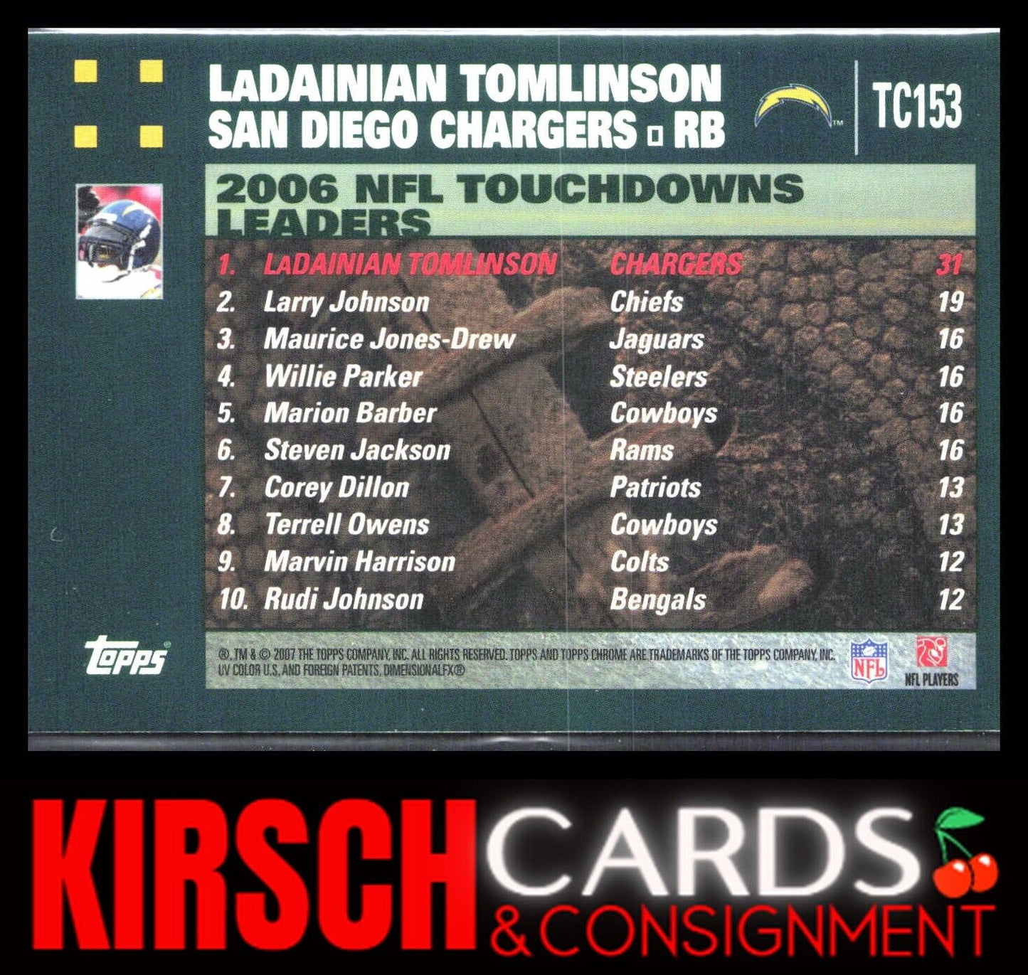 LaDainian Tomlinson 2007 Topps Chrome #TC153 San Diego Chargers