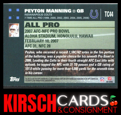 Peyton Manning 2007 Topps Chrome #TC44 Indianapolis Colts