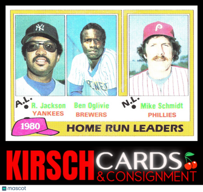 1980 Home Run Leaders (Reggie Jackson / Oglivie / Mike Schmidt) 1981 Topps #2