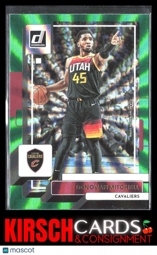 Donovan Mitchell 2022-23 Donruss #111 Holo Laser Green Cleveland Cavaliers