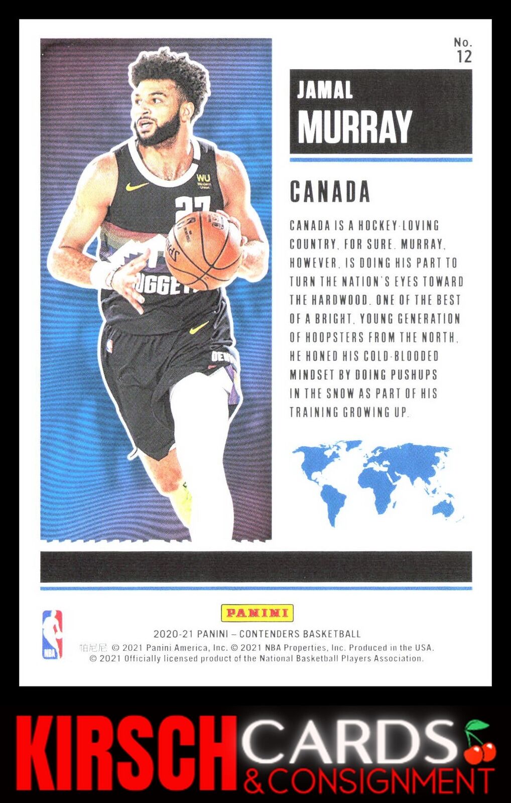 Jamal Murray 2020-21 Panini Contenders #12 International Ticket Denver Nuggets