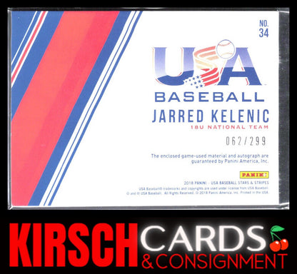 Jarred Kelenic 2018 Panini USA Baseball Stars Stripes Signatures #34 /299