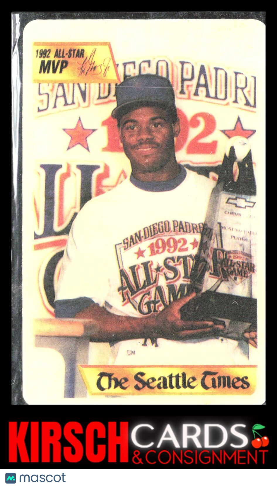 Ken Griffey Jr. 1992 Alrak Seattle Times Promo Card RARE