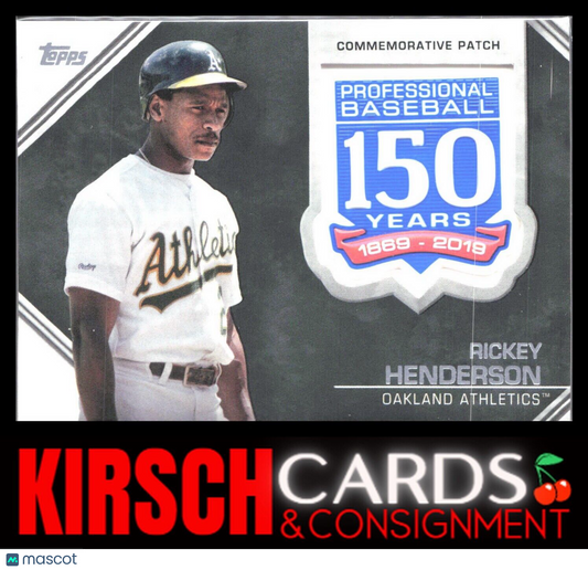 Rickey Henderson 2019 Topps #AMP-RHE 150th Anniversary Commemorative Patches