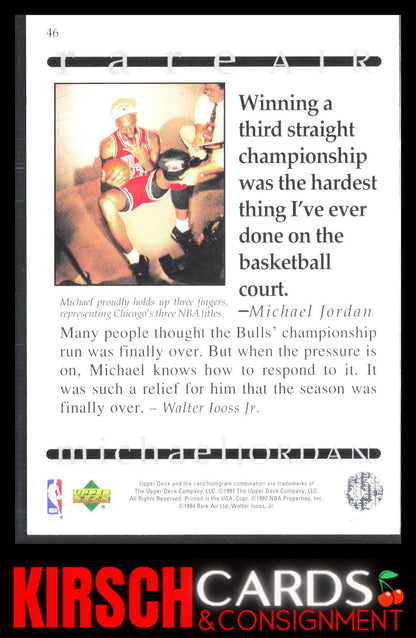 Michael Jordan 1997 Upper Deck Michael Jordan Rare Air Tribute Box Set #46