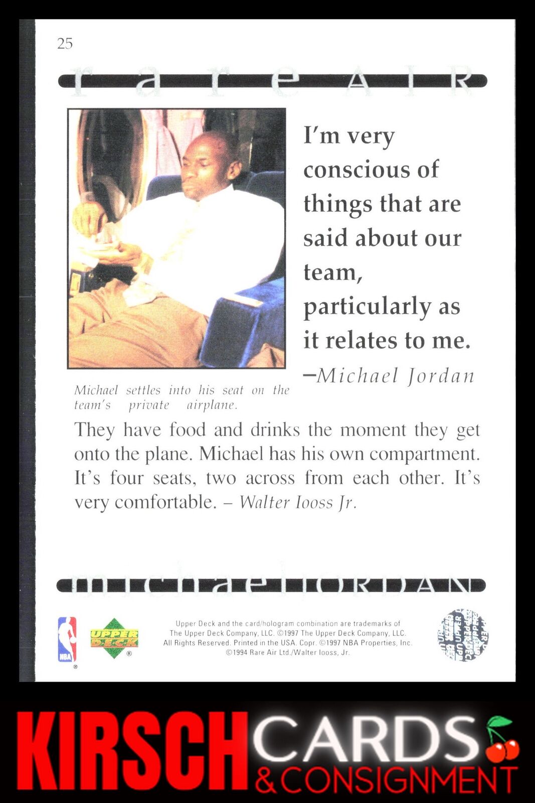 Michael Jordan 1997 Upper Deck Michael Jordan Rare Air Tribute Box Set #25