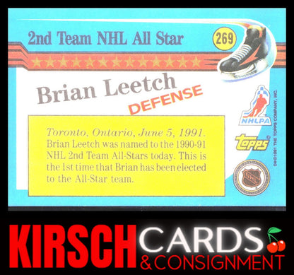 Brian Leetch 1991-92 Topps #269 New York Rangers