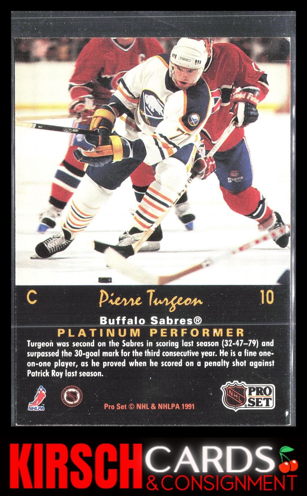 Pierre Turgeon 1991-92 Pro Set Platinum #10 Buffalo Sabres