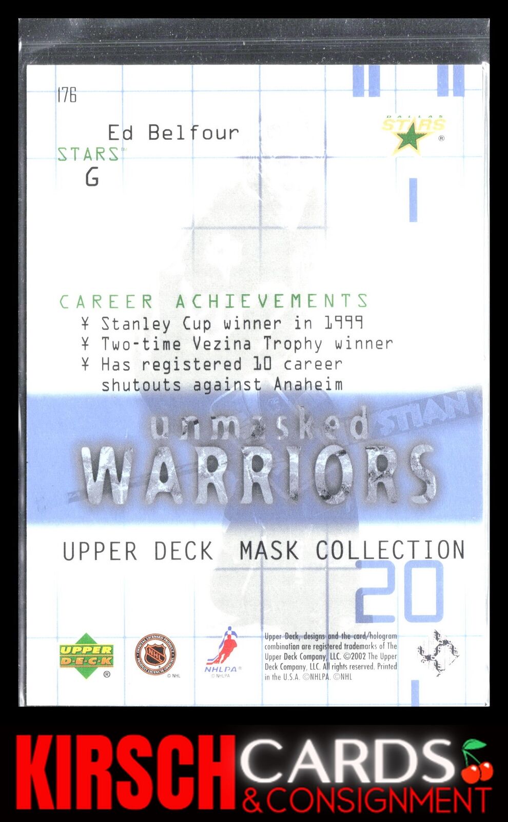 Ed Belfour 2001-02 Upper Deck Mask Collection #176 #/1250 Dallas Stars