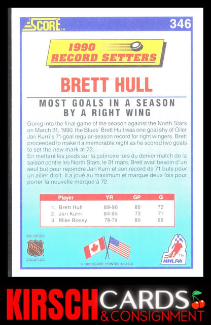 Brett Hull 1990-91 Score Canadian #346 St. Louis Blues