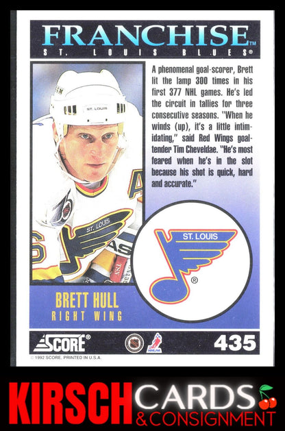 Brett Hull 1992-93 Score #435 St. Louis Blues