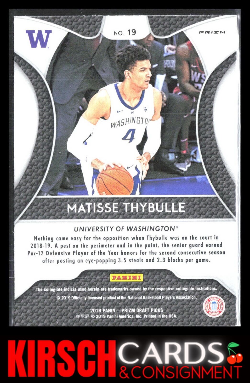 Matisse Thybulle 2019 2019 Panini Prizm Draft Picks #19 Prizms Red