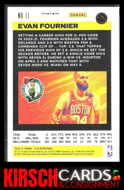 Evan Fournier 2020 2020-21 Panini Flux #11 Pulsar Boston Celtics