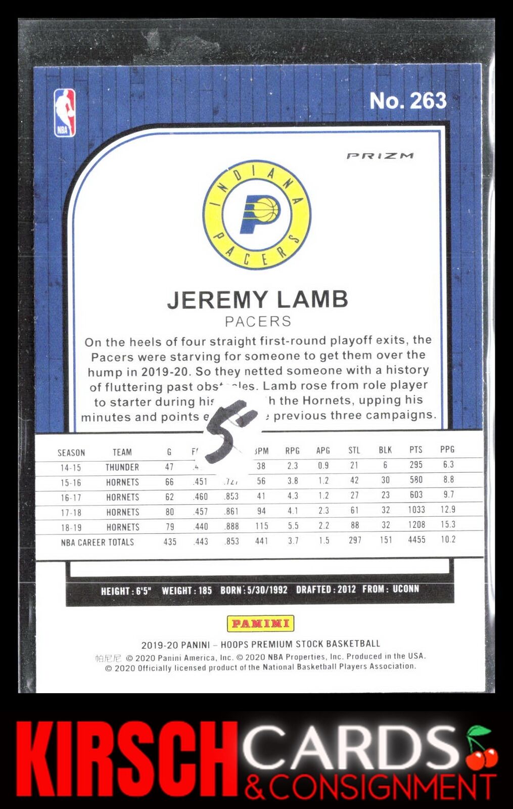 Jeremy Lamb 2019-20 Hoops Premium Stock #263 Prizms Pulsar Indiana Pacers