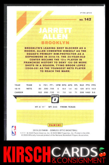 Jarrett Allen 2019 2019-20 Donruss Optic #142 Hyper Pink Brooklyn Nets