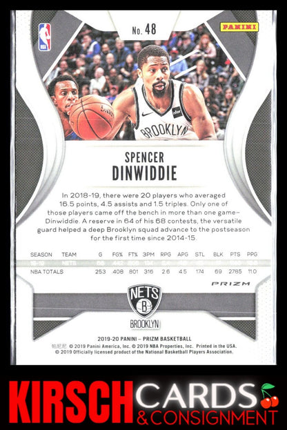 Spencer Dinwiddie 2019 2019-20 Panini Prizm #48 Prizms Green Brooklyn Nets