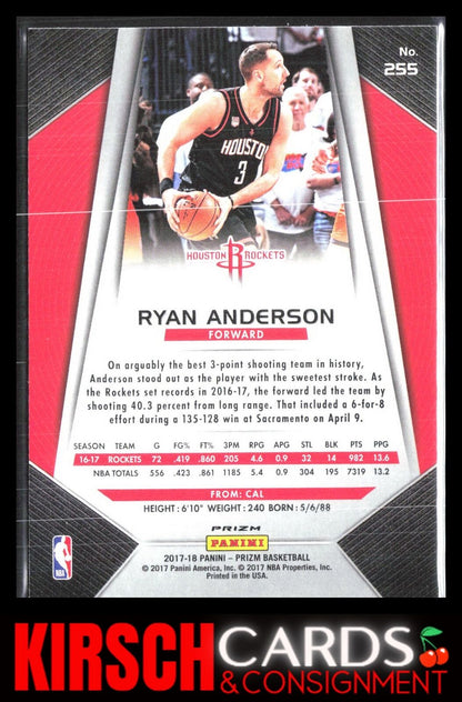 Ryan Anderson 2017 2017-18 Panini Prizm #255 Prizms Ruby Wave Houston Rockets