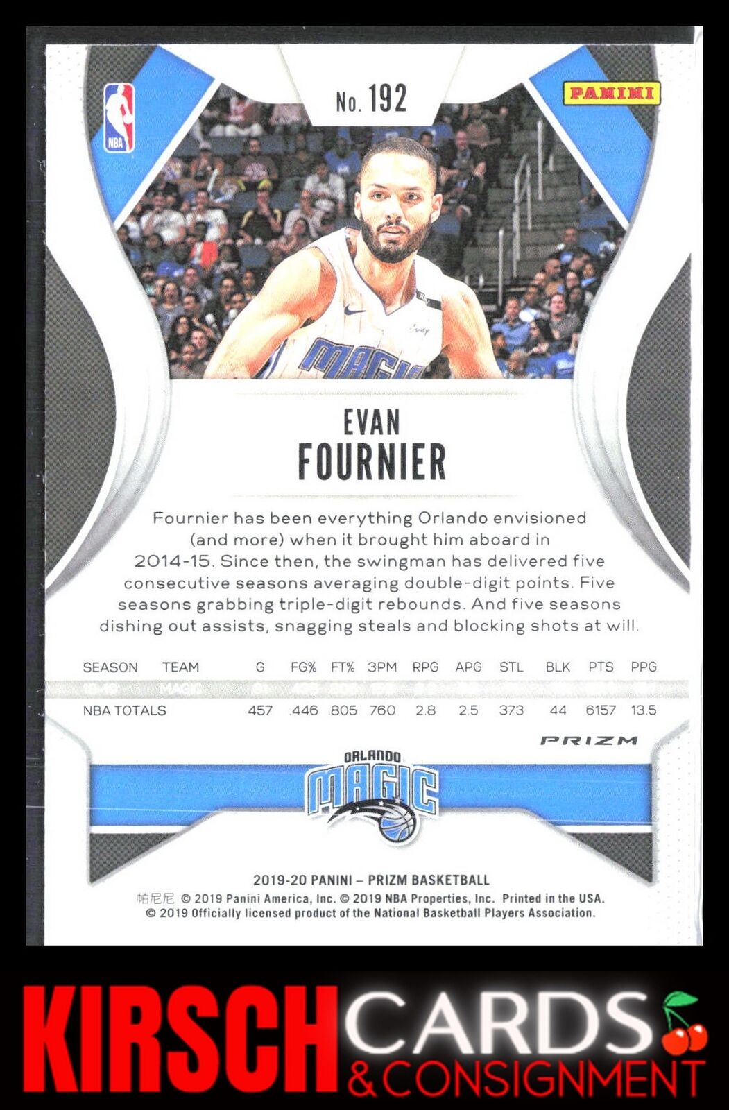 Evan Fournier 2019 2019-20 Panini Prizm #192 Prizms Green Orlando Magic