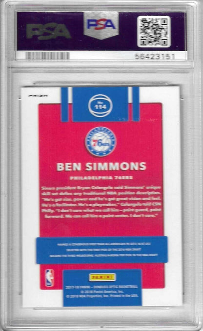 Ben Simmons 2017-18 Donruss Optic BLUE VELOCITY HOLO PRIZM #114 PSA 10 GEM MINT