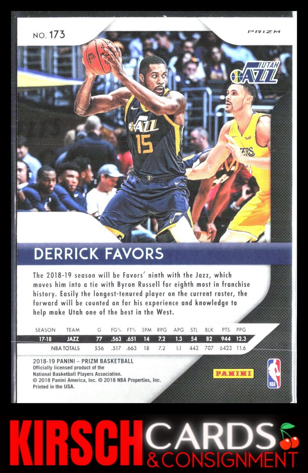 Derrick Favors 2018 2018-19 Panini Prizm #173 Prizms Silver Utah Jazz