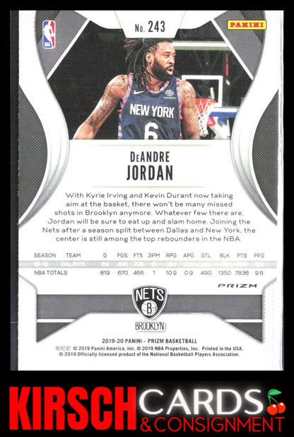 DeAndre Jordan 2019 2019-20 Panini Prizm #243 Prizms Silver Brooklyn Nets