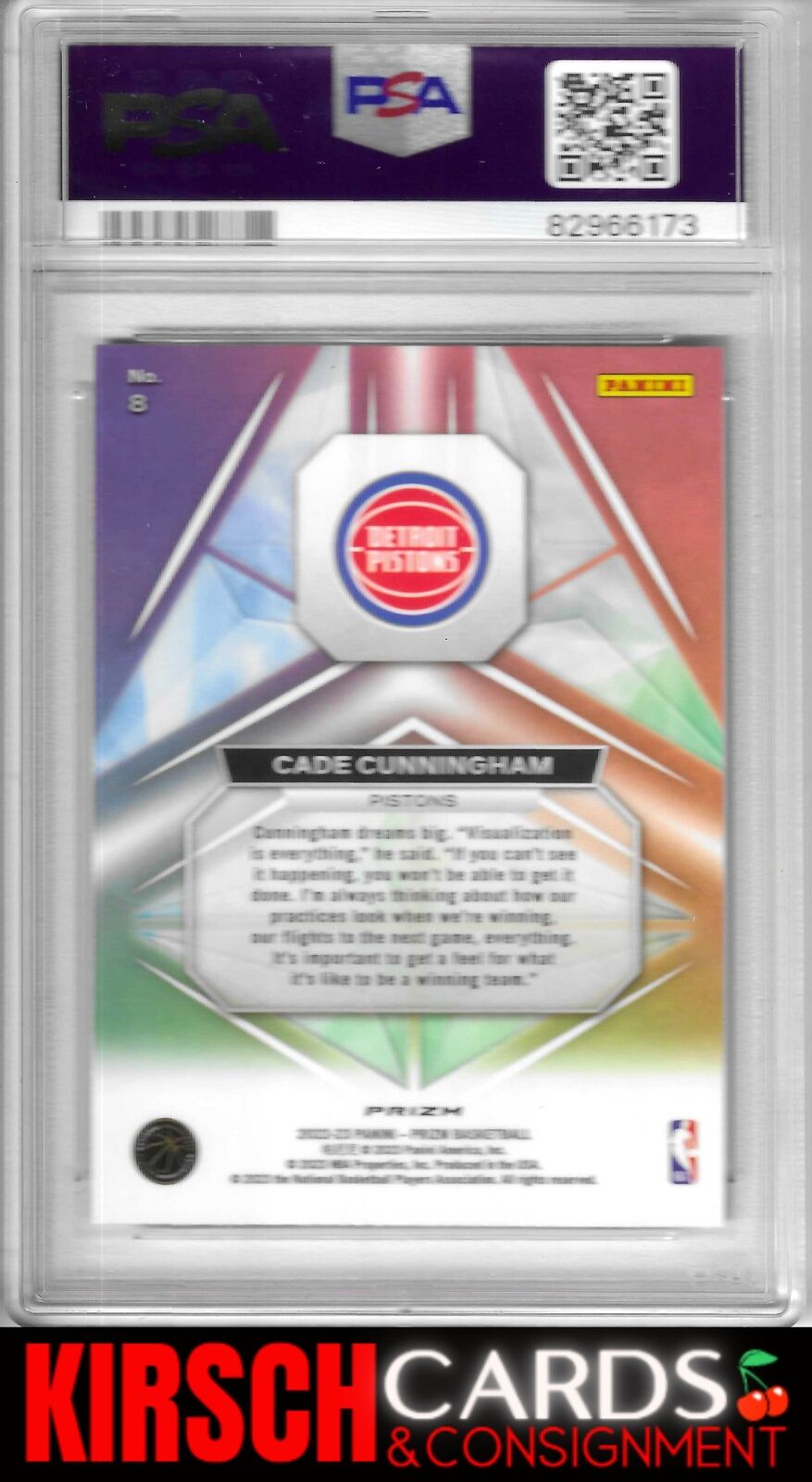 Cade Cunningham 2022 Prizm #8 Prizmatic Fast Break POP 5     (Detroit Pistons)