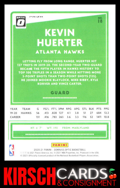 Kevin Huerter 2020 2020-21 Donruss Optic #18 Purple Atlanta Hawks