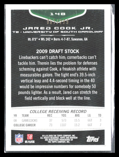 Jared Cook Jr. 2009 Bowman Draft Picks #148    South Carolina Gamecocks