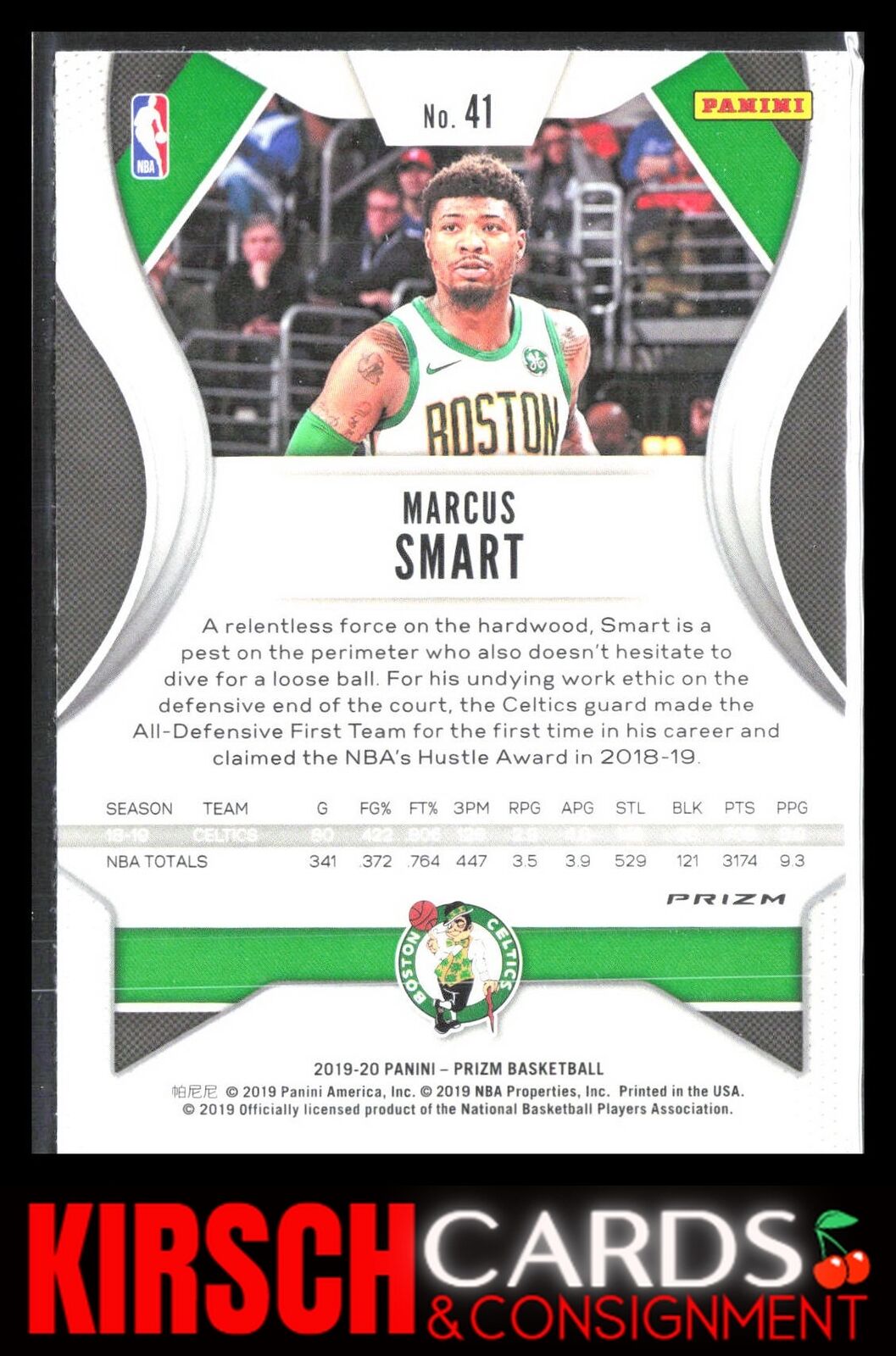 Marcus Smart 2019 2019-20 Panini Prizm #41 Prizms Silver Boston Celtics