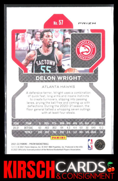 Delon Wright 2021 2021-22 Panini Prizm #57 Ice Atlanta Hawks